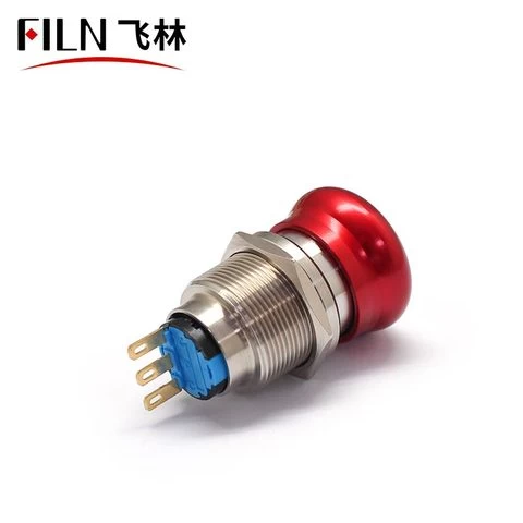16mm 19mm 22mm 1NO1NC Waterproof Metal Latching Emergency STOP Mushroom Push Button Switch Button Switch Knob Rotary Switches
