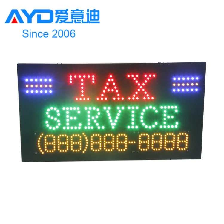 17*31Inch Tax Service Indoor Advertising LED Sign with High Brightness, Tax Shop LED Advertising Display Board
