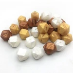 17mm BPA Free Food Grade Baby Teether Hexagon Silicone Teething Beads loose beads Wholesale for jewelry