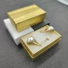 2-1/2 x1-1/2 x 7/8" Two Pieces Rigid Cardboard Custom Boxes Cotton Filled Ring Earring Jewelry Packaging Box