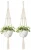 Import 2 Pcs Macrame Plant Hanger with   Beads 4 Legs 4 Indoor Outdoor Hanging Planter Basket Cotton Rope from China