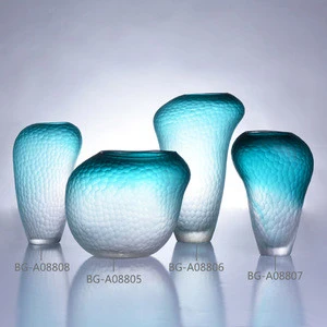 2015 glass sculpture colored glass crafts for decoration Blue