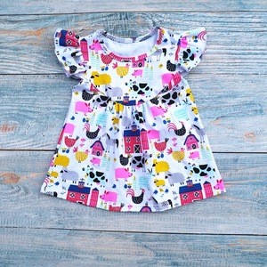 2017 Latest Dress Designs Pictures Baby Girl Cotton Dresses Pearl Baby Dress