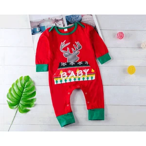2018 New Family Suit Red Green Color Matching Christmas Moose Pajamas