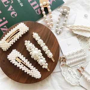 2019 Hot Selling Korean Web Celebrity Hairpin Adult Pearl Hairpin Side Clip Bb Clip Hair Accessories Pearl Hairpin