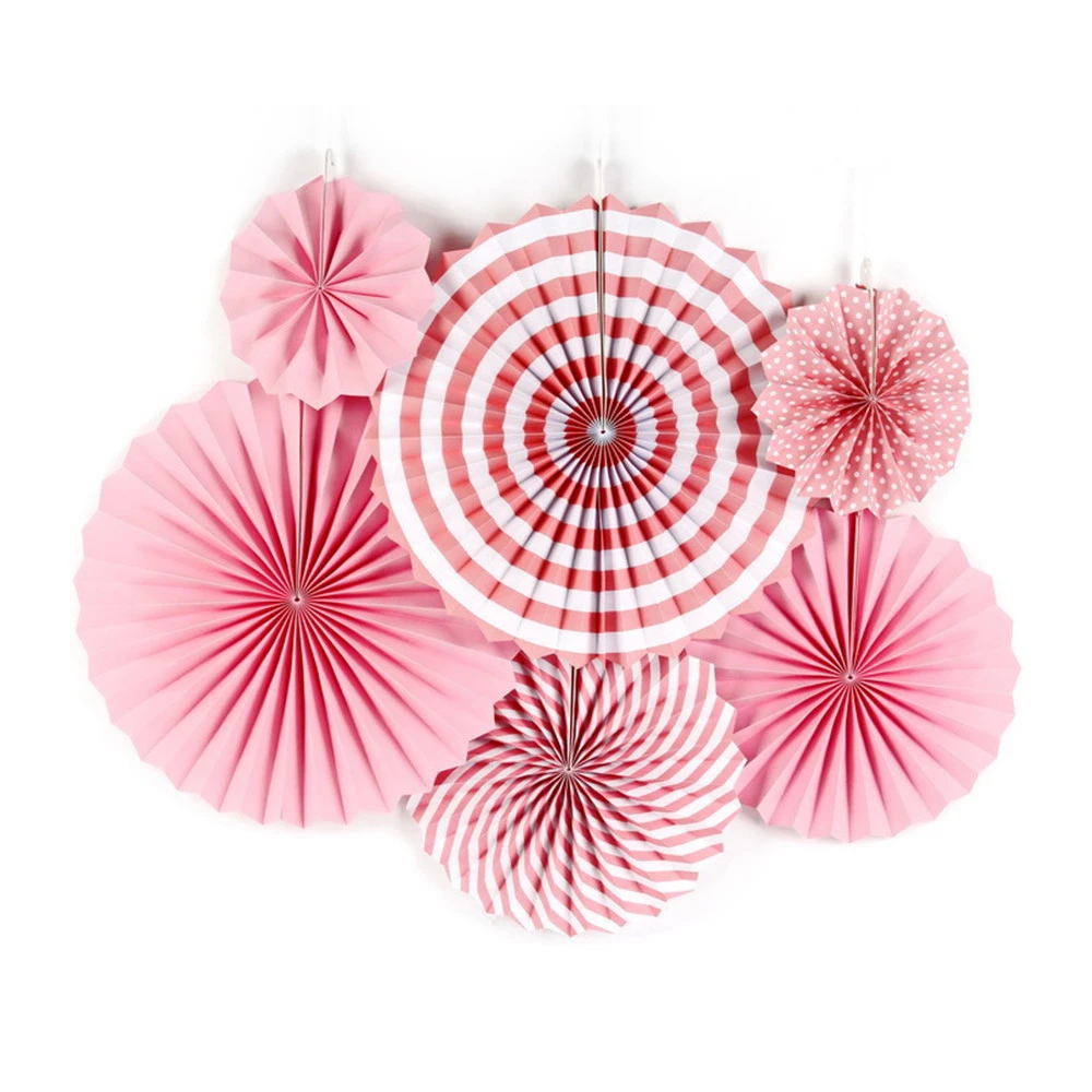 2019 Wholesale Christmas Valentine Wedding Party Supplies Hanging Paper Fans  Decorations Sets