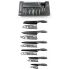 2020 Factory direct 6 pieces  high class non-stick black coating kitchen knife set with sheaths