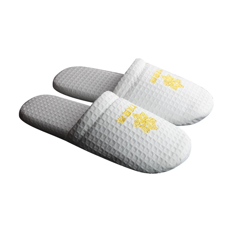 2020 hot selling disposable  white cotton slippers home hotel slipper