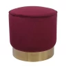 2020 New Design Velvet Fabric Round Ottoman Storage Footstool Stools with Gold Metal Base for Living Room