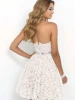 2020 Trending Breathable Backless Floral Mini Sleeveless Hollow Out Wedding Formal Bridesmaid White Dresses