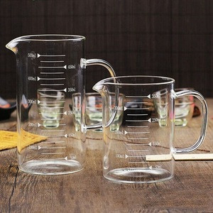 350ml/500ml handmade pyrex glass measuring cups