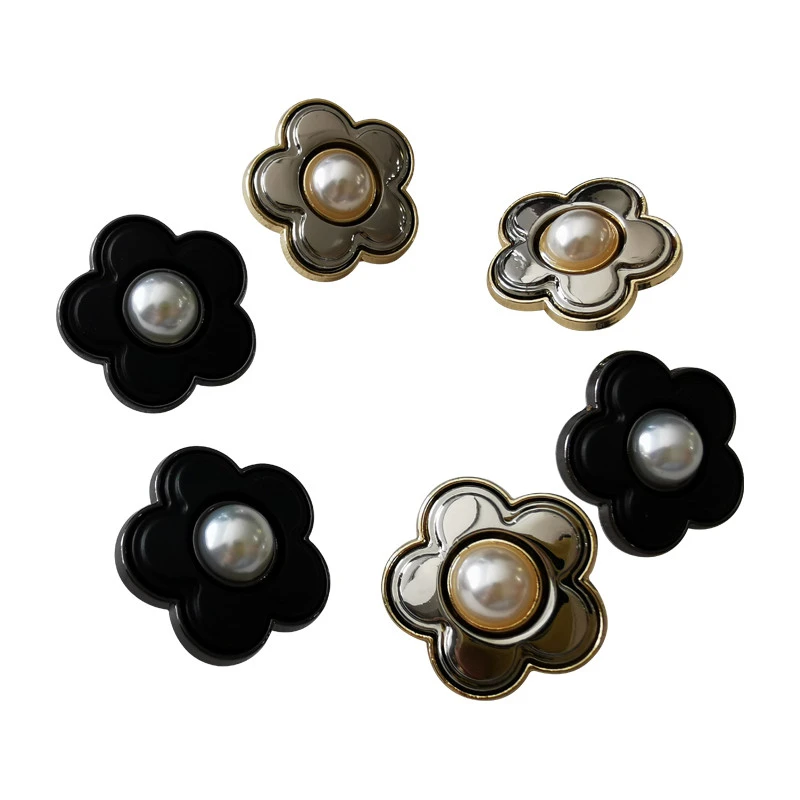 36L Custom Pearl Flower  decorative zinc alloy  sewing buttons  for clothing sew buttons