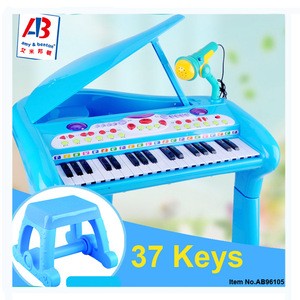37 keys plastic kids learning toy piano music instrument with chair