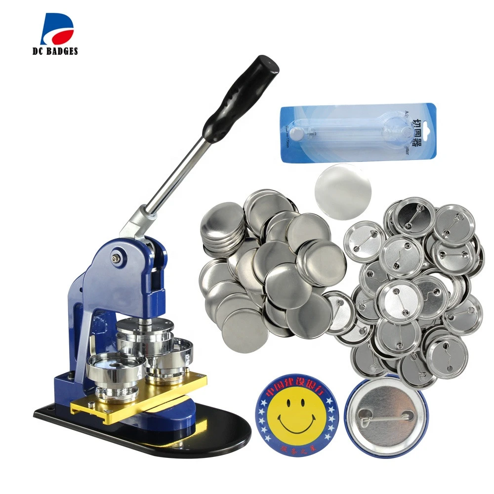 44mm Button Maker Machine Pin Badge press machine with metal pin back button material 500set