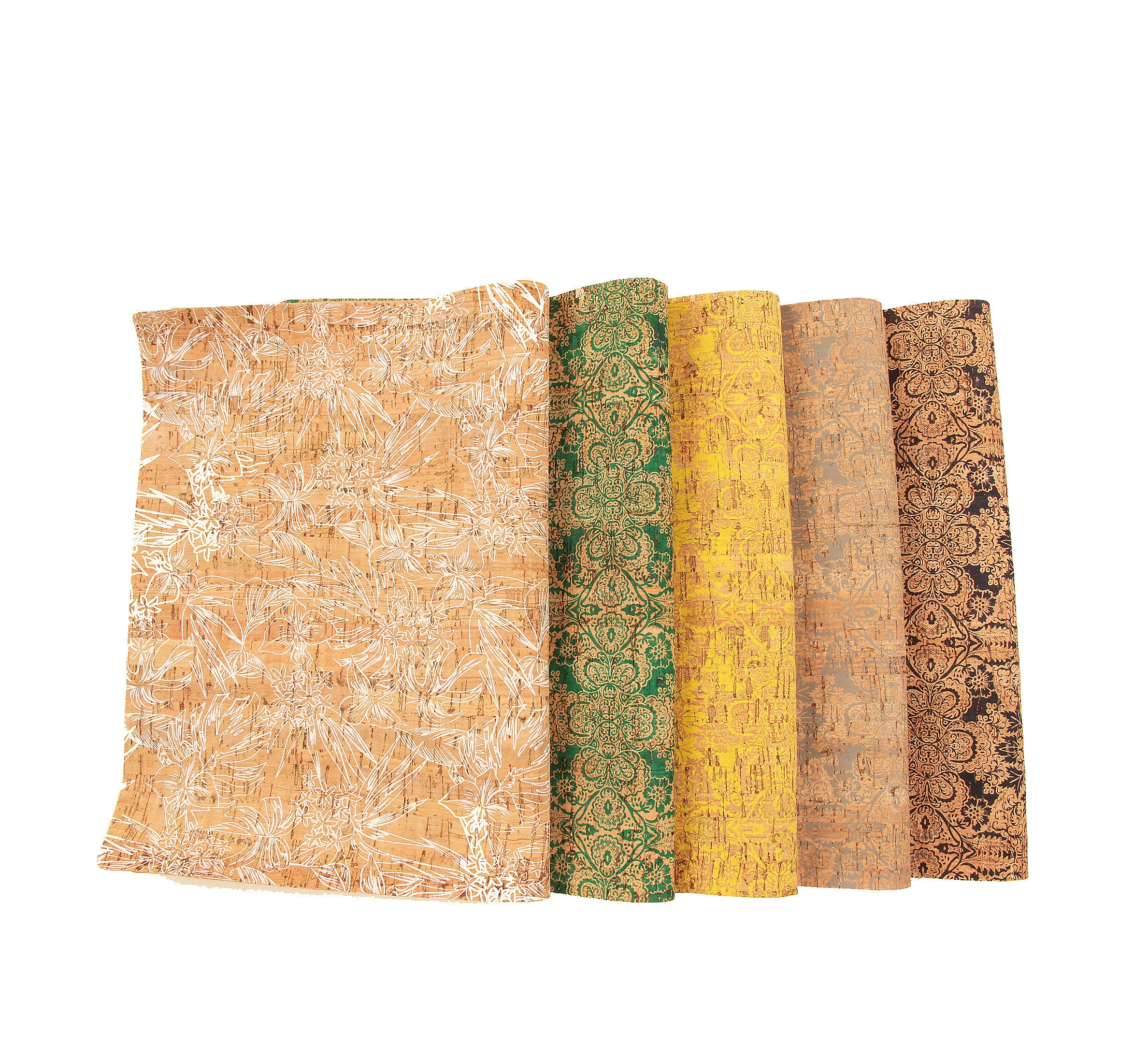 45*30CM wihte flower cork fabric leather sheet for clutch bags box packaging wallpaper suit toy mat belt