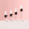 5ML Rose Gold Ring & White Plastic Head Dropper Glass Bottles Convenient Travel Packaging with Essential Oil Practical