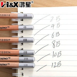 6 Lead Sizes Wooden Standard  Natural Colored Sketch Pencil