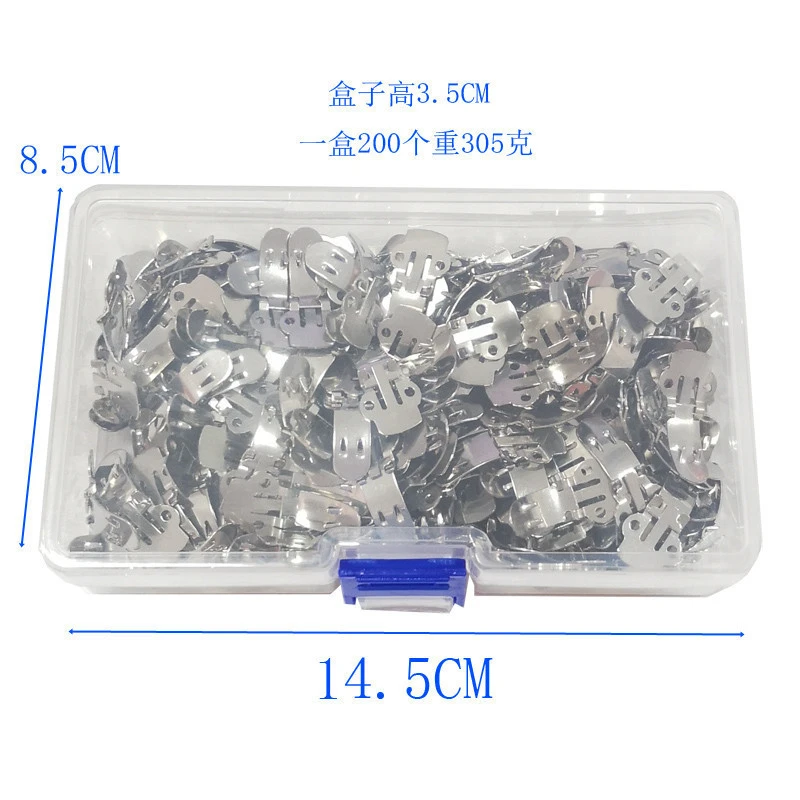 65 Mn steel plating silver metal flexible longer Flower Shoes Clips include 200 pieces a box Craft Buckles blank shoe clip