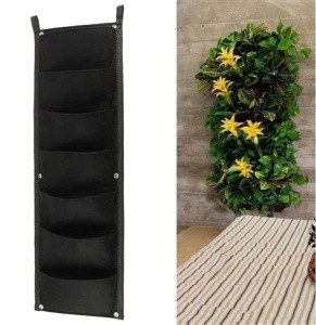 7 Pocket Hanging Vertical Wall Planter Planting Grow Bags Yards Apartments Balconies Patios Schoolyards and Gardens Storage Bags
