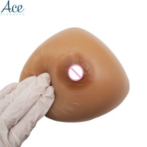 780 g/pair Dark Brown Triangle Artificial Black Silicone Breast Form SW-25 Prosthesis Realistic