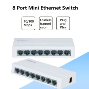 8-Port 10/100 Mbps RJ45 Desktop Ethernet Switch/Hub, Ethernet Splitter, Plug &amp; Play, No Configuration Required