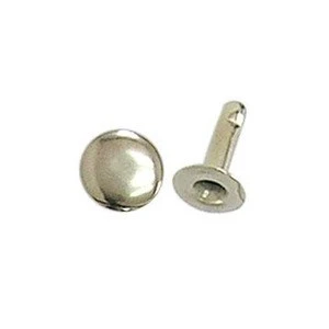 9 mm Iron Double Cap Rivet, Nickel Plated Color