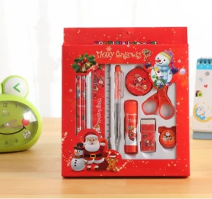 9 pcs student prize school supplies Christmas stationery gift box set