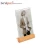 A6 wood menu stand home picture poster frame acrylic photo holder stand wooden base L Shape for table price tag display