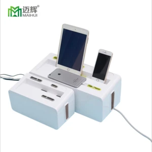 ABS material Rubber hole Hide cable box plastic box power storage box for conceal patch board