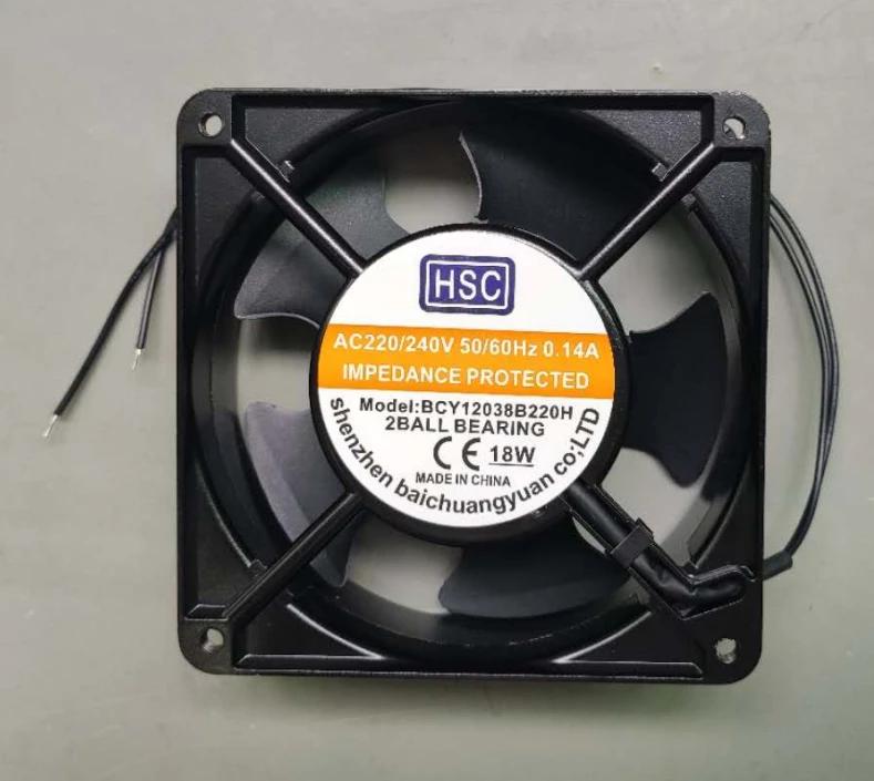 AC 220V 12038mm 120x120x38mm 220V AC axial cooling fan 18W 0.11A 2700-3000RPM 96CFM AC cooling fan