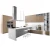 Import AK1633 European workmanship German pvc italian open kitchen furniture I shaped modular kitchen designs from China