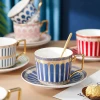 AL 2020 High-Quality Ceramic Coffee Milk Tea Cups Set With Luxury Golden Decal Design