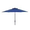 allen + roth Blue Stripe Market Patio Umbrella (Common 9-ft W x 9-ft L; Actual 8.6-ft W x 8.6-ft L)