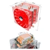 ALSEYE EDDY-120 LED CPU cooler with 4 heatpipes and dual PWM 120mm fans for Intel and AMD CPUs