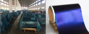 Aluminum sheet blue selective coating/black chrome absorber for flat plate solar collector