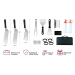 Amazon hot sales BBQ Spatula Set16-pieces Griddle Accessories Set, Outdoor Camping BBQ accessories set grill tool