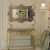 Import Antique mirrored glass home decor furniture gold diamond crushed crystal mirrored console table with mirror from China