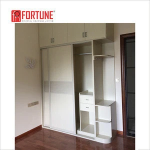 Apartment furniture bedroom wardrobe/ closet with steel hanging rod(FOH-WCE1010)