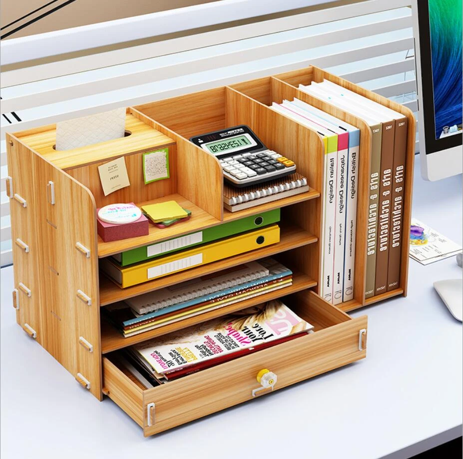 Assembly Strong Plywood Office Supplies Desk Organizer