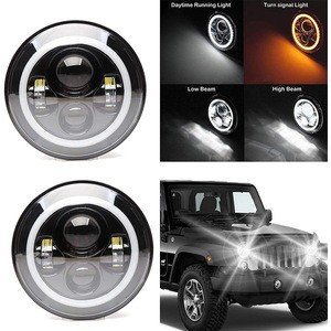 Auto lighting system 45w 7&quot; 7 inch round jeeps led headlight headlamp for sale