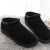 Autumn and winter home wool snow boots men and women short-tube low-cut leather plus velvet plus size cotton boots