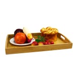 Bamboo Serving Tray with Handles, Portable Bed Tray for Breakfast Dinner, Eating Trays for Living Room,Restaurants