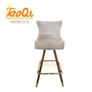Bar Stool Chair Modern Counter Golden Metal Luxury Hight Legs Swivel Casino Bar Chair