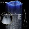 Bathroom Accessories Shower 3 Ways Thermostatic Valve Shower Set With 20 Inches 304ss Rain Mist Shower Head LED Lighting