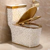 Bathroom design ceramic fixing to wall with gold color toilet lavatory bathroom sanitary ware toilet bowl
