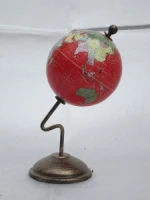 BEAUTIFUL BLACK WORLD GLOBE WITH ANTIQUE METAL BASE