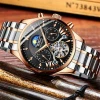 BIDEN 0189 Men&#39;s Watch Skeleton Dial Watches Men Top Luxury Brand Analog Display Tide Date Week Automatic Mechanical Clock