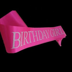 Birthday party supplies Birthday Girl silver glitter Sash and Tiara Crown Set birthday decorations set
