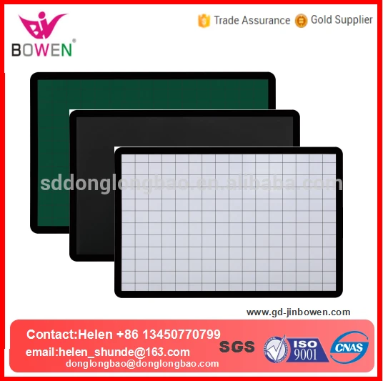 Black aluminium frame magnetic whiteboard white board with grid line calendar planner mdf ldf board inside BW-V9