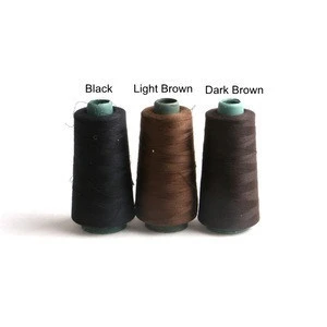 Black Hair Weaving Sewing Thread with Latch Hook for Wigs Microbeads